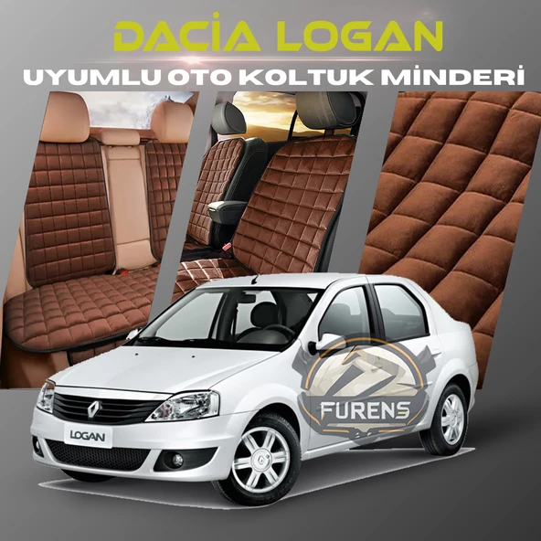 Dacia Logan Kahverengi Renk Tay Tüyü Cepli & Terletmez Sırtlı Oto Koltuk Minder Seti - Koltuk Koruma Kılıfı (ÖN & ARKA TAM SET) ürün görseli 1