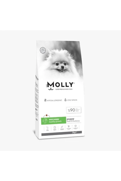 Molly Kuzulu ve Yabanmersinli Mini Irk Yavru Köpek Maması 2 kg ürün görseli 1