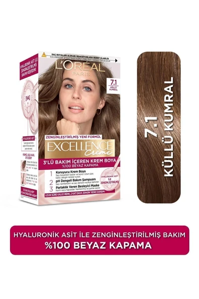 L'Oreal Paris Excellence Creme Saç Boyası 7.1 Kumral Küllü ürün görseli 1