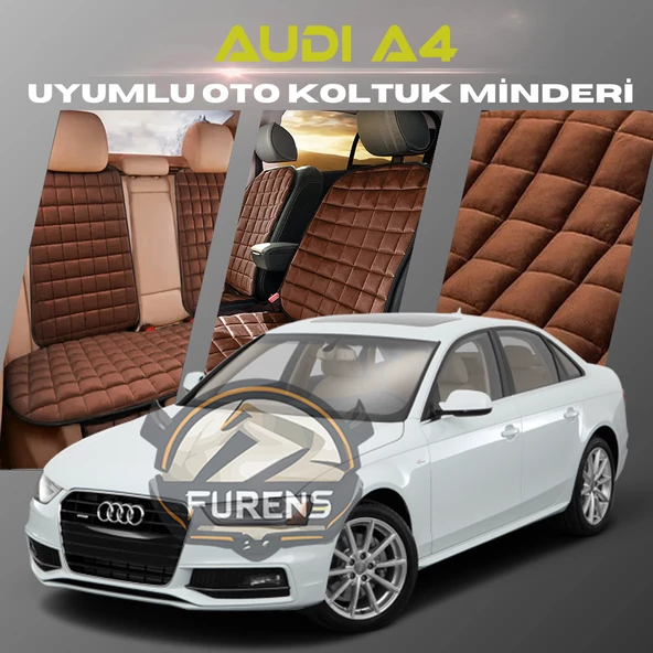 Audi A4 Kahverengi Renk Tay Tüyü Cepli & Terletmez Sırtlı Oto Koltuk Minder Seti - Koltuk Koruma Kılıfı (ÖN & ARKA TAM SET) ürün görseli 1