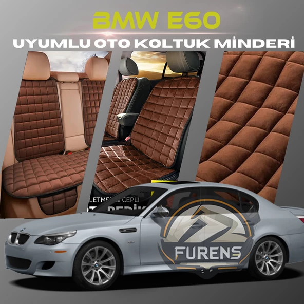 Bmw E60 Kahverengi Renk Tay Tüyü Cepli & Terletmez Sırtlı Oto Koltuk Minder Seti - Koltuk Koruma Kılıfı (ÖN & ARKA TAM SET) ürün görseli 1
