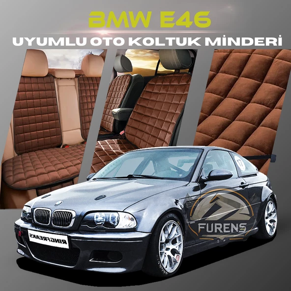 Bmw E46 Kahverengi Renk Tay Tüyü Cepli & Terletmez Sırtlı Oto Koltuk Minder Seti - Koltuk Koruma Kılıfı (ÖN & ARKA TAM SET) ürün görseli 1