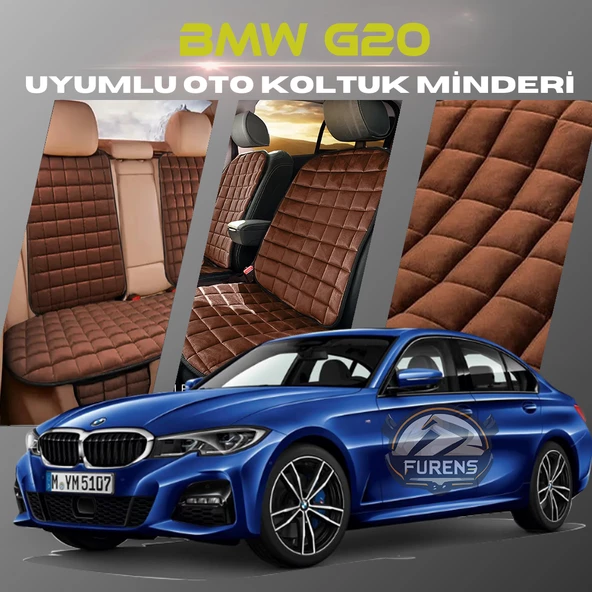 Bmw G20 Kahverengi Renk Tay Tüyü Cepli & Terletmez Sırtlı Oto Koltuk Minder Seti - Koltuk Koruma Kılıfı (ÖN & ARKA TAM SET) ürün görseli 1