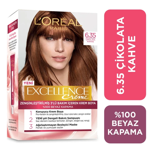 Loreal Paris Excellence Krem Saç Boyası 6/35 Çikolata Kahve ürün görseli 1
