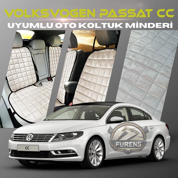 Volksvogen Passat cc Bej Renk Tay Tüyü Cepli & Terletmez Sırtlı Oto Koltuk Minder Seti - Koltuk Koruma Kılıfı (ÖN & ARKA TAM SET) ürün görseli 1