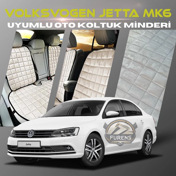 Volksvogen Jetta mk6 Bej Renk Tay Tüyü Cepli & Terletmez Sırtlı Oto Koltuk Minder Seti - Koltuk Koruma Kılıfı (ÖN & ARKA TAM SET) ürün görseli 1