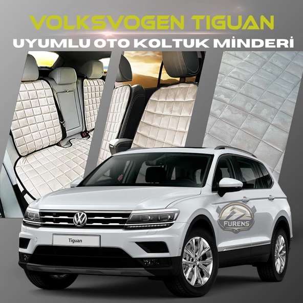 Volksvogen Tiguan Bej Renk Tay Tüyü Cepli & Terletmez Sırtlı Oto Koltuk Minder Seti - Koltuk Koruma Kılıfı (ÖN & ARKA TAM SET) ürün görseli 1