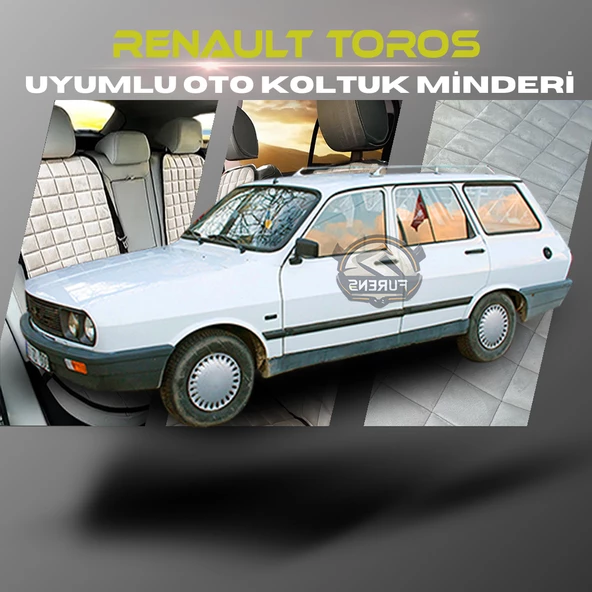 Renault Toros Bej Renk Tay Tüyü Cepli & Terletmez Sırtlı Oto Koltuk Minder Seti - Koltuk Koruma Kılıfı (ÖN & ARKA TAM SET) ürün görseli 1