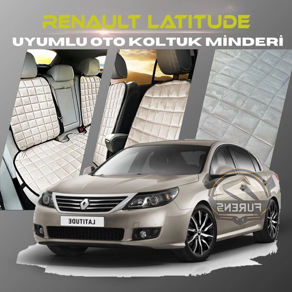 Renault Latitude Bej Renk Tay Tüyü Cepli & Terletmez Sırtlı Oto Koltuk Minder Seti - Koltuk Koruma Kılıfı (ÖN & ARKA TAM SET) ürün görseli 1
