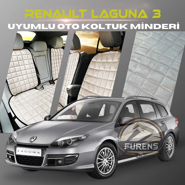 Renault Laguna 3 Bej Renk Tay Tüyü Cepli & Terletmez Sırtlı Oto Koltuk Minder Seti - Koltuk Koruma Kılıfı (ÖN & ARKA TAM SET) ürün görseli 1