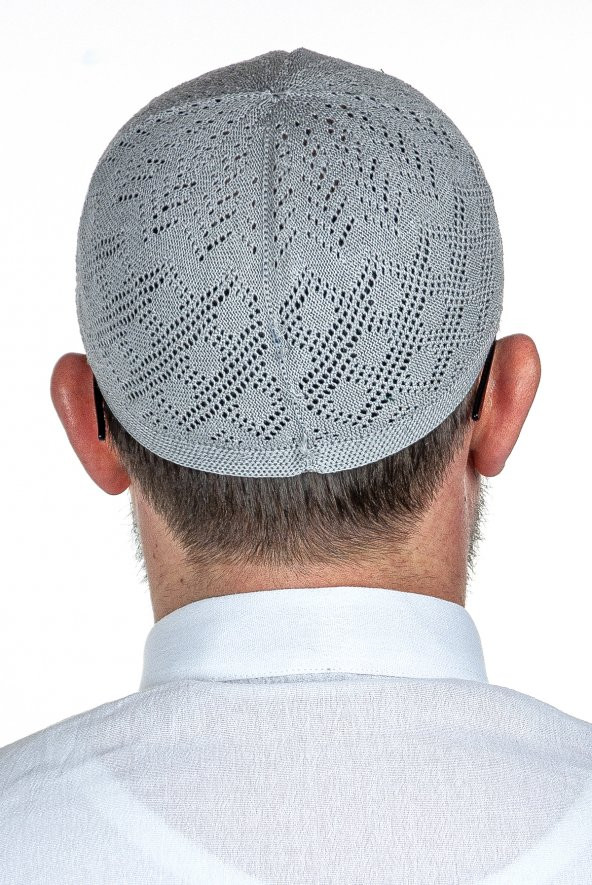 Mercan Namaz Takkesi  Gri 12 Adet - Resim 4