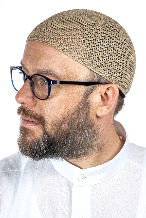 Lüks Çelik Örme Namaz Takkesi Kahverengi 1 Adet ürün görseli 1
