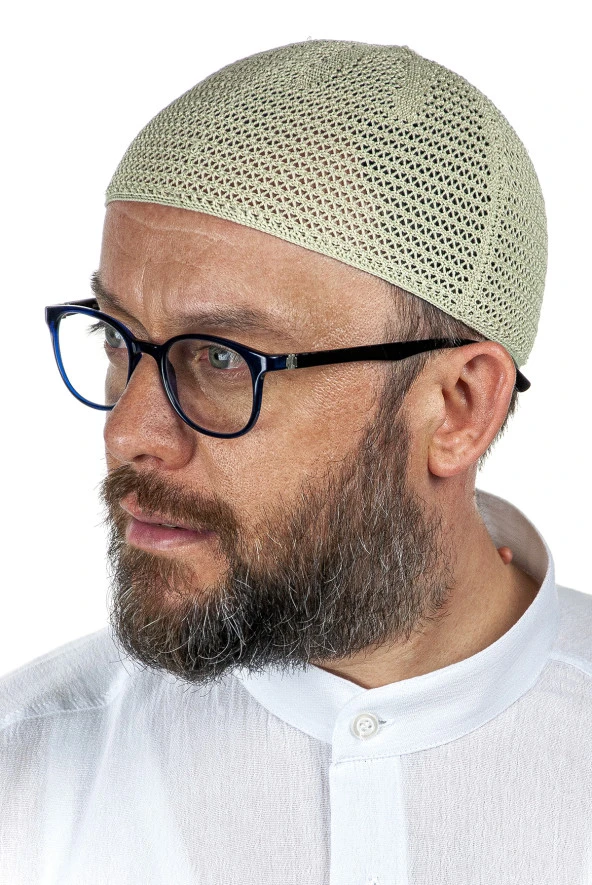 Lüks Çelik Örme Namaz Takkesi Fıstıkyeşili 1 Adet ürün görseli 1