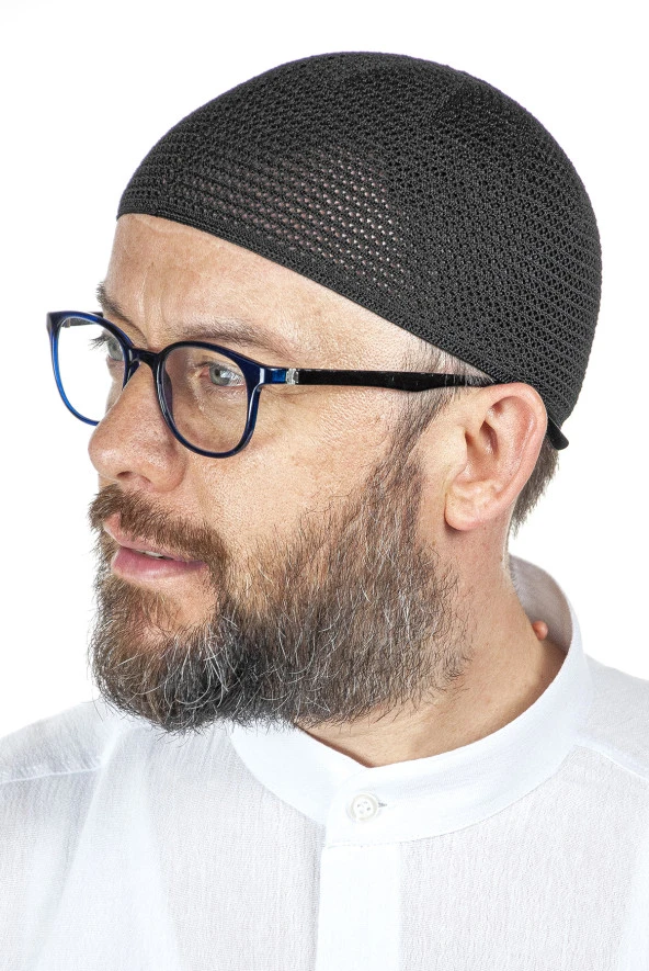 Lüks Çelik Örme Namaz Takkesi Siyah 1 Adet ürün görseli 1