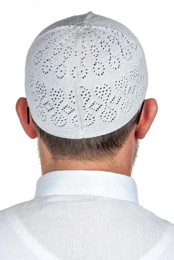 Mercan Namaz Takkesi Beyaz 12 Adet - Resim 3