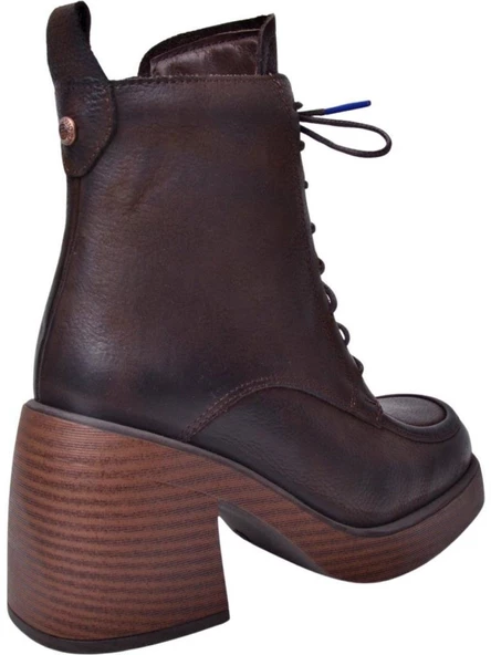 MAMMAMİA D24KB-4615 PLATFORM TOPUKLU KADIN  DERİ BOT - Resim 5