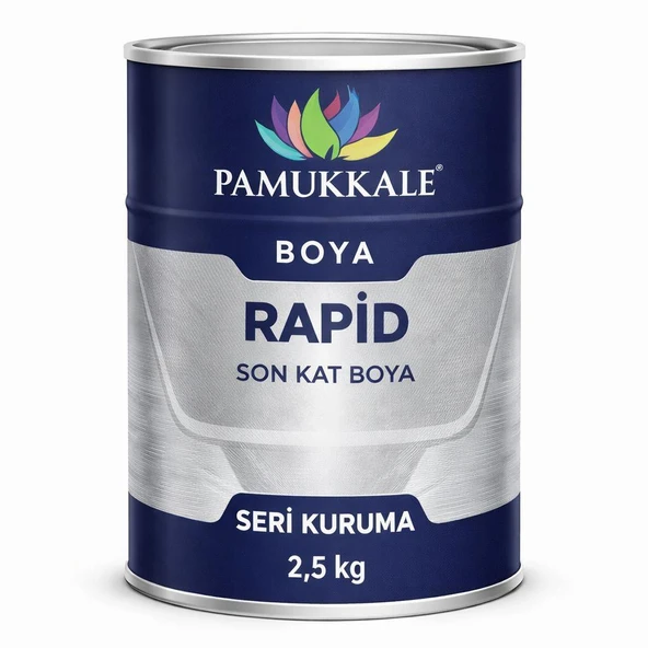 Pamukkale 1402 Rapid Endüstriyel Boya 60-70 Gloss 2.5 Kg Siyah Ral 9005 ürün görseli 1