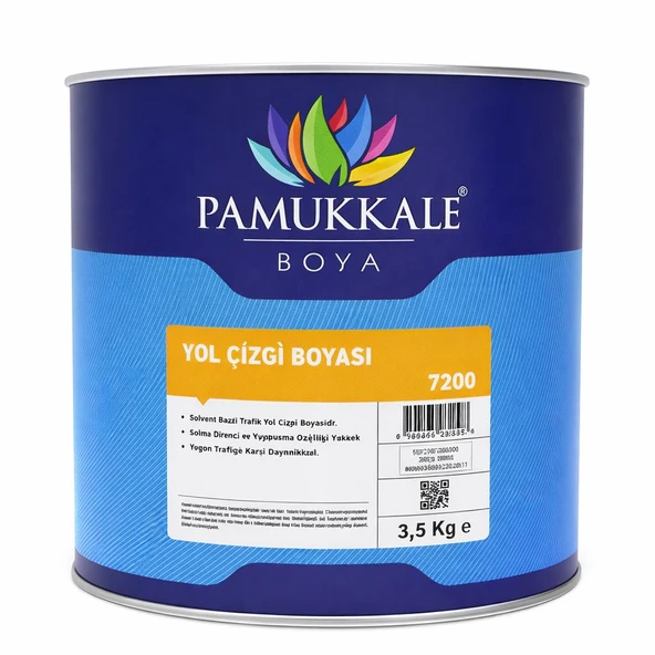 Pamukkale Yol Çizgi Boyası Solvent Bazlı 3.5 Kg Beyaz ürün görseli 1