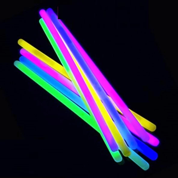 100 ADET KALIN GLOW STİCK PARTİ IŞIĞI NEON IŞIK FOSFORLU ÇUBUK IŞIKLI ÇUBUK ULTRA CANLI PARLAK IŞIK ürün görseli 1