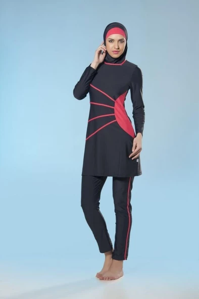 ADASEA 0385 KOYU LACİVERT TAM BOY LYCRALI TESETTÜR MAYO ürün görseli 1