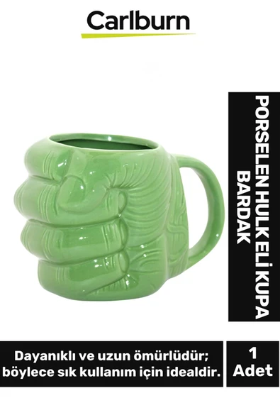 Özel Tasarım Dekoratif Şık Hediyelik Porselen Hulk Eli Kupa Bardak 11*14 Cm ürün görseli 1