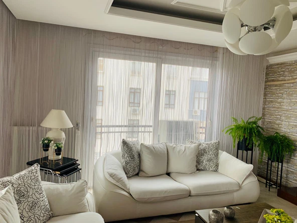 İP MODEL BEYAZ RENK İP PERDE 300*270 cm - 2 mm şerit - Resim 3