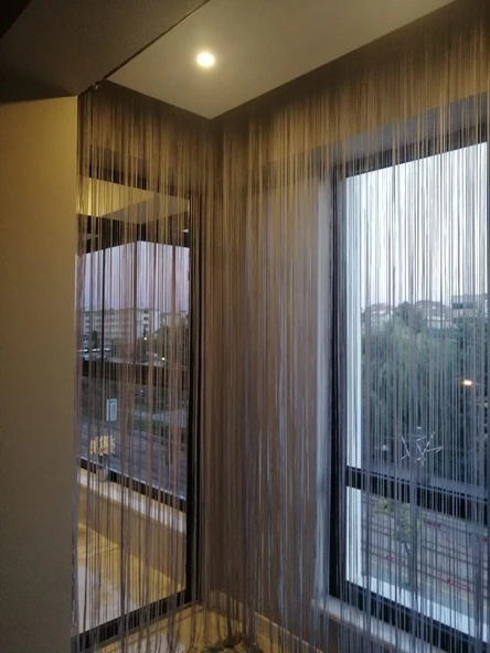 İP MODEL GRİ RENK İP PERDE 300*270 cm - 2 mm şerit - Resim 7