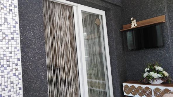 İP MODEL KIRIK BEYAZ RENK İP PERDE 300*270 cm - 2 mm şerit ürün görseli 1