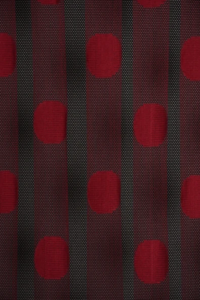 PUANLI ÇİFT RENK BORDO İP PERDE HAZIR DÜĞMELERİ DİKİLMİŞ İP PERDE 300*270 cm ürün görseli 1