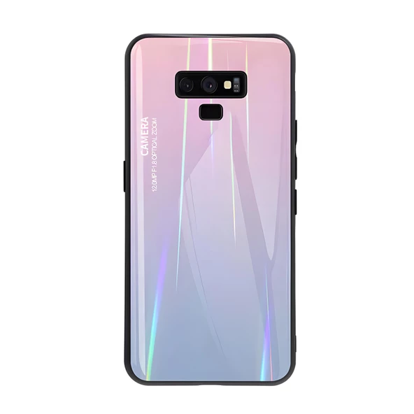 Galaxy Note 9 Kılıf Renkli Desenli Friz Cam Kılıf ürün görseli 1