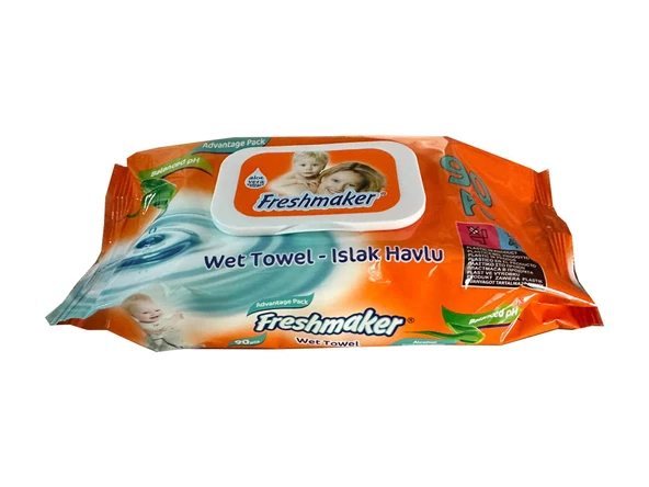 Freshmaker Islak Havlu Mendil - Alkolsüz - pH Dengelenmiş - Çiçeksi Kokular - 90 Adetlik 1 Paket ürün görseli 1
