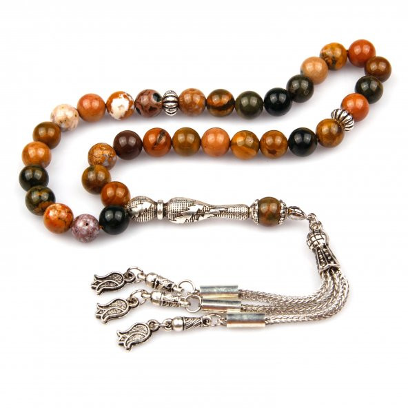 Ocean Jasper Doğal Taş Tesbih 8 mm Küre Kesim ürün görseli 1