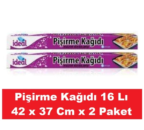 İdeal Pişirme Kağıdı Hazır Kesilmiş 16 Lı 42 x 37 Cm x 2 Paket ürün görseli 1