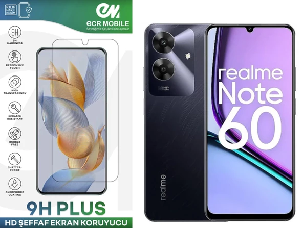 Realme Note 60 Ekran Koruyucu 9H Esnek Nano Cam Tam Uyumlu Şeffaf ürün görseli 1