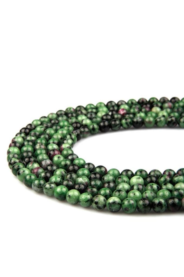 Anyolit ( Ruby Zoisite ) Doğal Taş Dizi 8 mm Küre Kesim ürün görseli 1