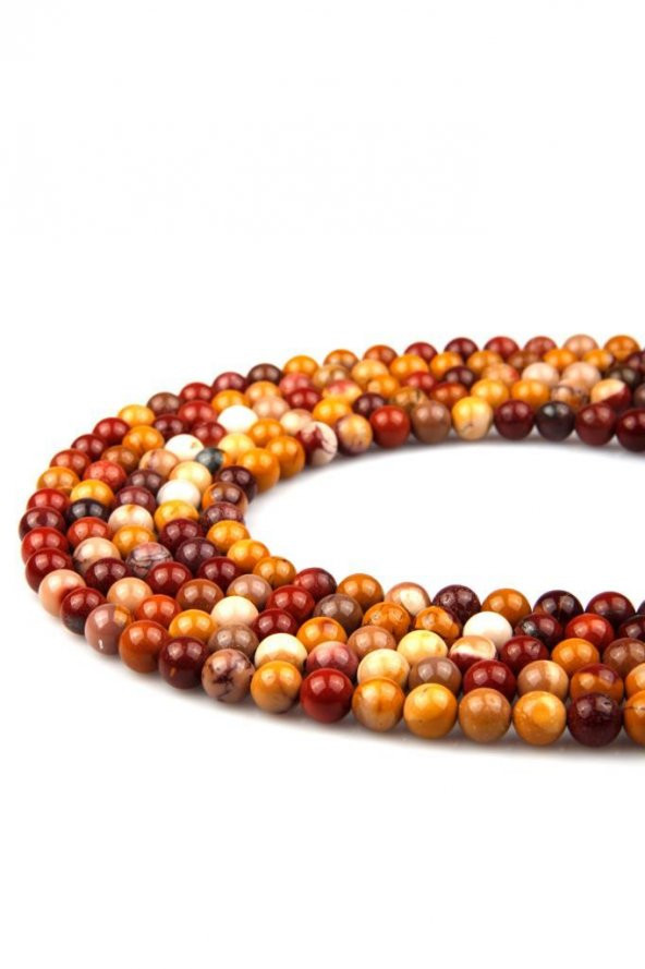 Mookaite Jasper Doğal Taş Dizi 8 mm Küre Kesim ürün görseli 1