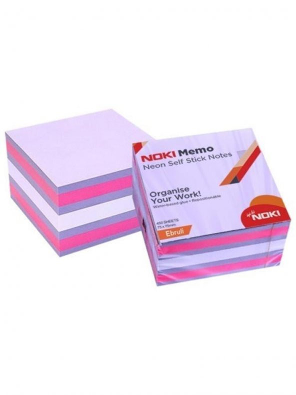 NOKI KUP NOT YAPISKANLI 75X75 NEON EBRULI 450 YP. ürün görseli 1
