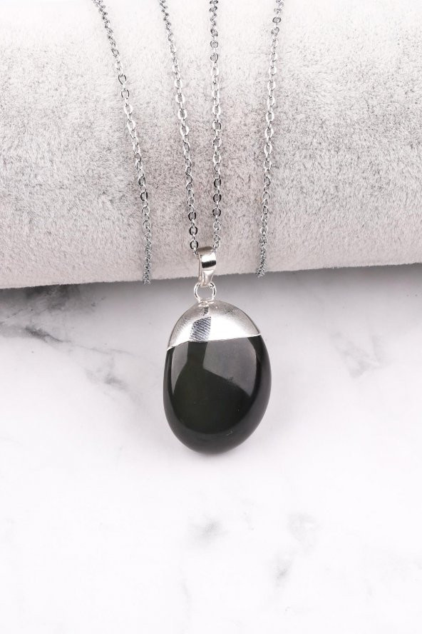 Rainbow Obsidyen Doğal Taş Kolye ürün görseli 1