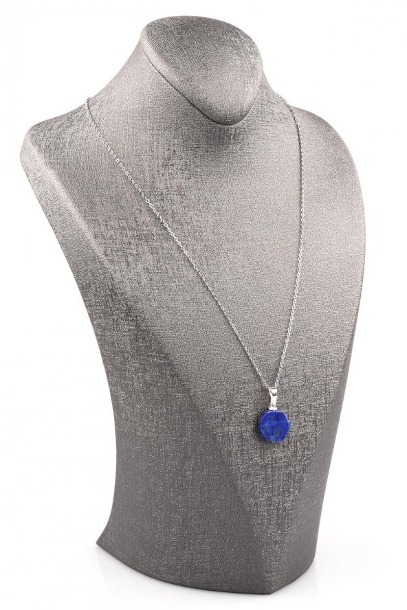 Lapis Lazuli Doğal Taş Kolye - Resim 2