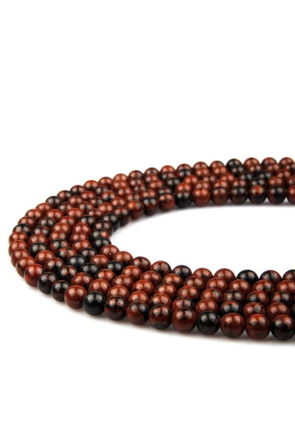Mahogany Obsidyen Doğal Taş Dizi 8 mm Küre Kesim ürün görseli 1