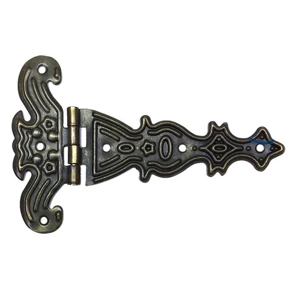 Dekoratif, Sac Tek Kuyruklu Menteşe - 69x102 mm, Büyük, Antik, 1 Adet ürün görseli 1