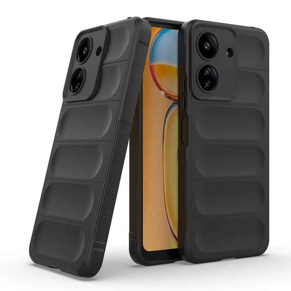Xiaomi Redmi 13C Kılıf Esnek TPU Oyuklu Arka Yüzey Tasarımlı Zore Etnik Silikon Kapak ürün görseli 1