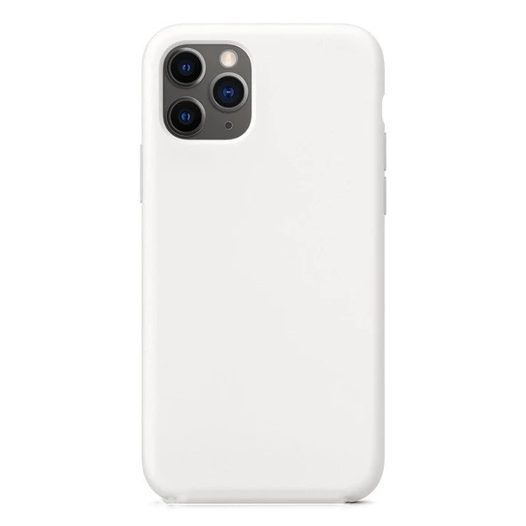 iPhone 11 Pro Max ile Uyumlu Cappy Silikon Kılıf Beyaz ürün görseli 1