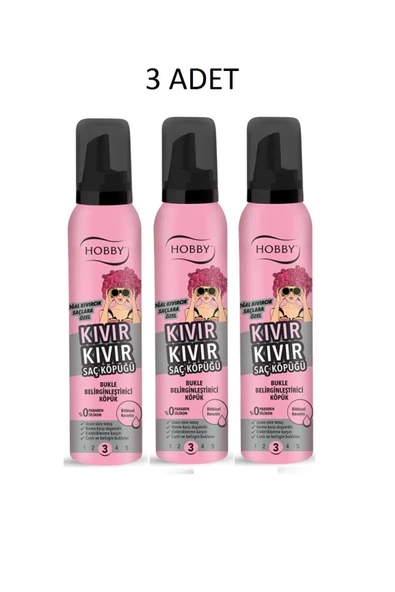 Hobby Kıvır Kıvır Saç Köpüğü, Bukle Zenginleştirici 150 ml X 3adet ürün görseli 1
