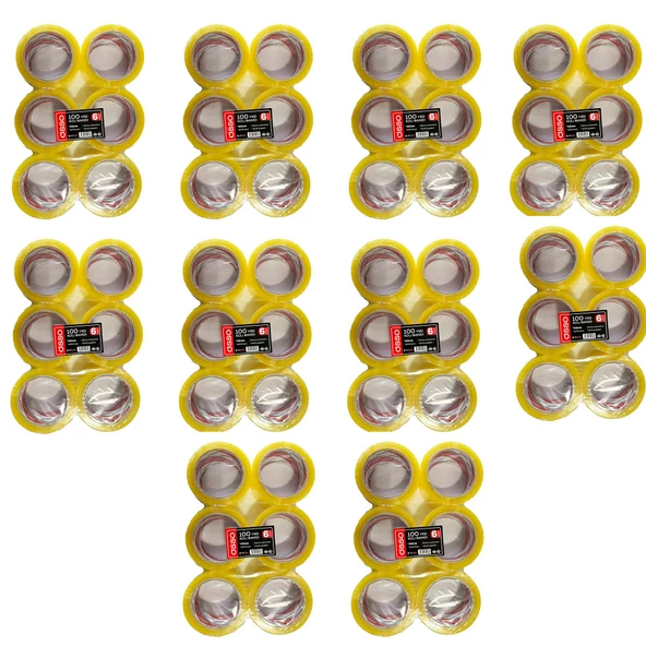 Osso Şeffaf Bant Ambalaj Koli Bandı - 100 YRD / 91.44 Metre - 43 mm - 6 Adetlik 10 Paket ürün görseli 1