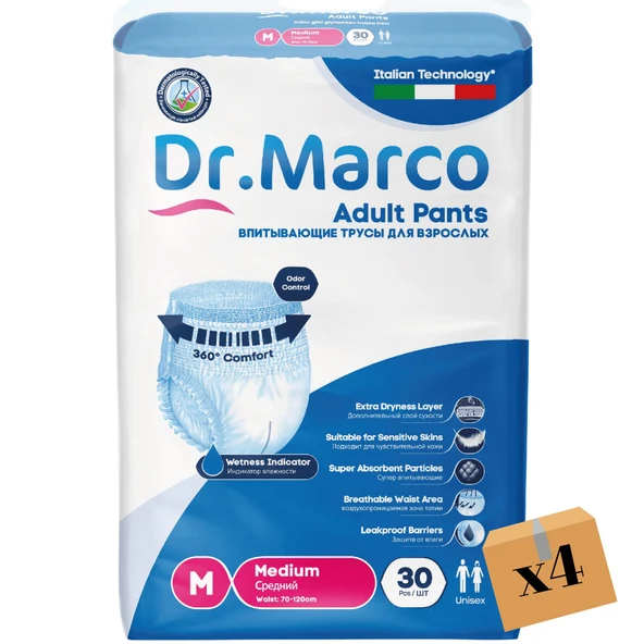 Dr. Marco Emici Külot Orta Boy M 30'lu 4 Adet Hasta Bezi ürün görseli 1