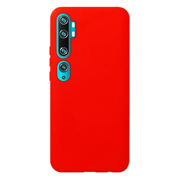 Mi Note 10 ile Uyumlu Cappy Silikon Kılıf Kırmızı ürün görseli 1