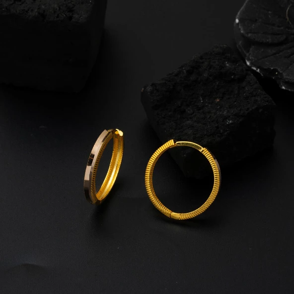Ajda 14 Ayar Halka Altın Küpe 2 cm. Çaplı - Resim 6