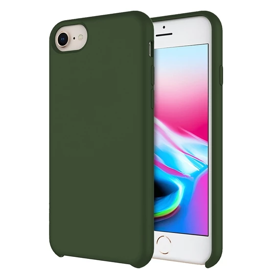 Buff iPhone 8/7 ile Uyumlu Rubber Fit Kılıf Dark Olive ürün görseli 1
