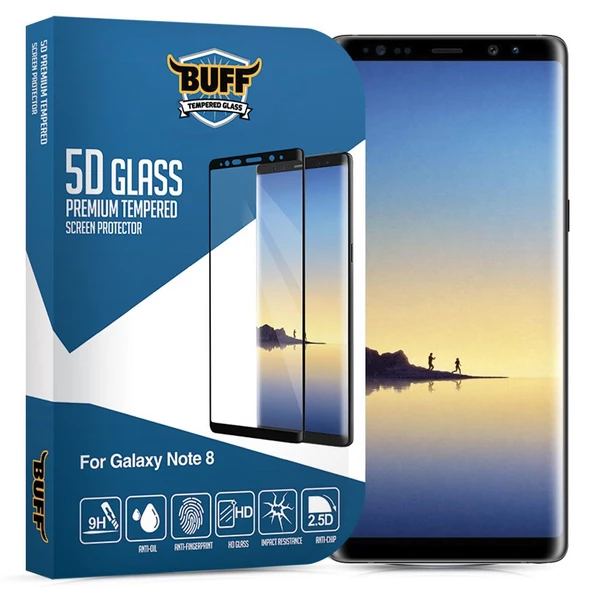 Buff Galaxy Note 8 ile Uyumlu 5D ile Uyumlu Glass Ekran Koruyucu ürün görseli 1